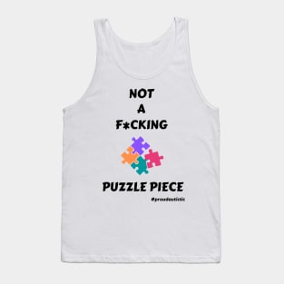 Not A F*cking Puzzle Piece (white outline) Tank Top